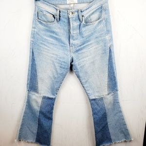 FRAME Patchwork Jeans High Waist Flare Ankle 27